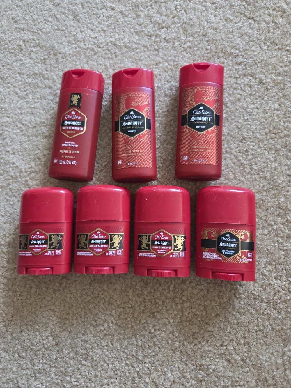 Old Spice Swagger Men's Grooming Set — Body Wash & Deodorant Lot of 7 Bundlle